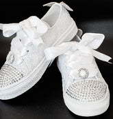 SWEETIE PIE DRESSY LACE APPLIQU'E RIBBON LACE SNEAKERS